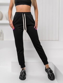 Černé dámské textilní jogger kalhoty Bolf W7803