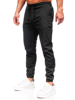 Černé pánské textilní jogger kalhoty Bolf 0065
