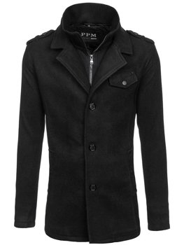 Černý pánský kabát Bolf 8853F