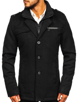 Černý pánský kabát Bolf 8856D