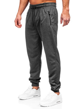 Grafitové pánské teplákové jogger kalhoty Bolf JX6103