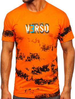 Oranžové pánské bavlněné tričko Bolf 14723