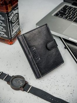Pánská černá kožená peněženka 3082