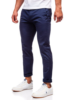 Tmavě modré pánské chino kalhoty Bolf KA6807-10