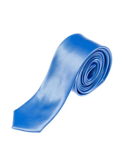 Blankytná pánská elegantní úzká kravata Bolf K001