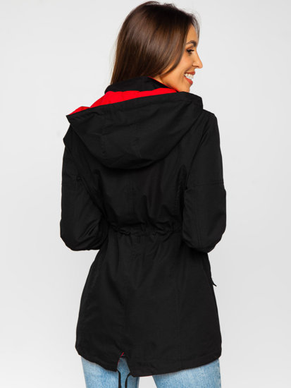Černá dámská dvoudílní přechodová bunda s kapucí parka Bolf 16M9081