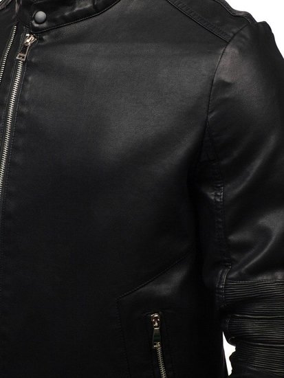 Černá pánská koženková bunda Bolf 1073