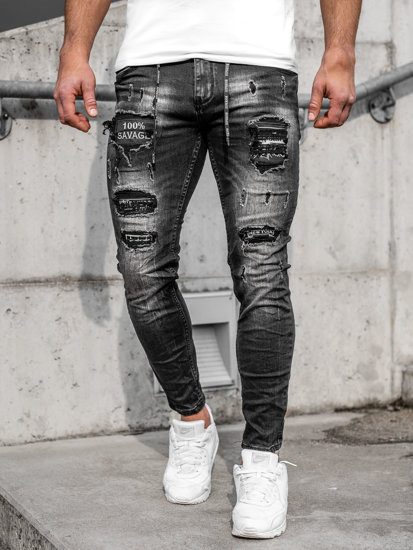 Černé pánské džíny skinny fit Bolf E7729B