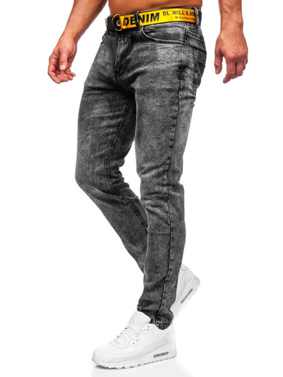 Černé pánské džíny skinny fit s paskem Bolf R61104S1