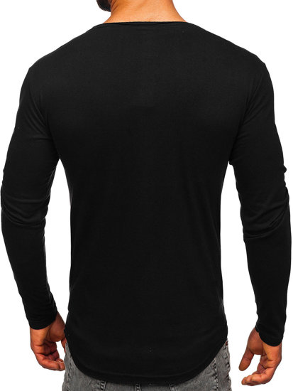Černé pánské tričko s dlouhým rukávem Bolf 5059A