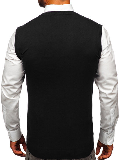 Černý pánský svetr bez rukávů Bolf MM6005