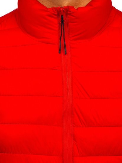 Červená pánská prošívaná přechodová bunda Bolf 13007