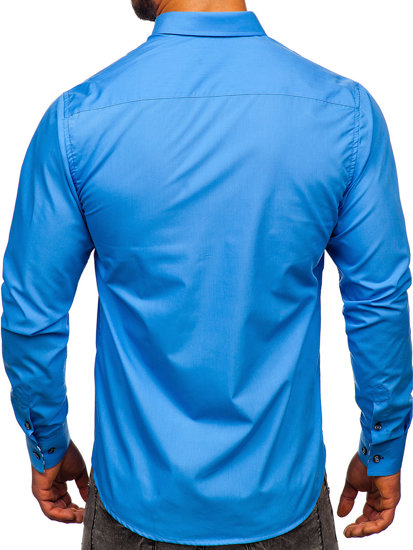 Modrá pánská košile s dlouhým rukávem Bolf 3762