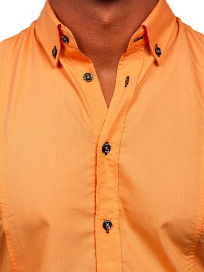 Oranžová pánská košile s krátkým rukávem Bolf 5528
