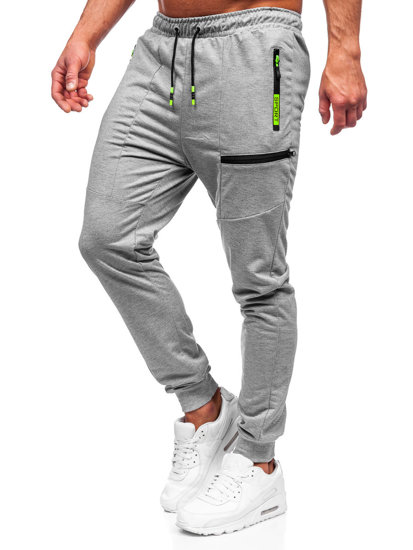 Šedé pánské jogger kalhoty Bolf K10353