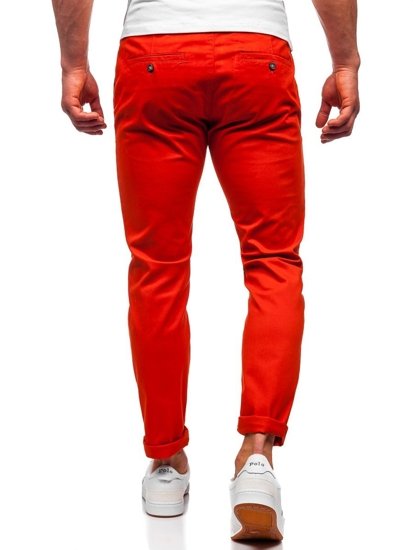Tmavě oranžové pánské chino kalhoty Bolf 1143