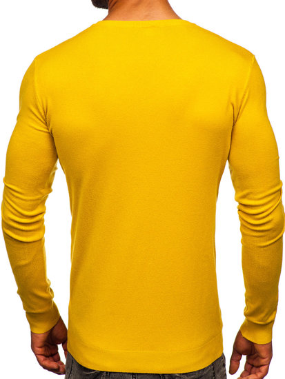 Žlutý pánský svetr s výstřihem do V Bolf MMB601