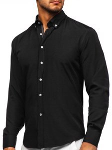 Černá pánská košile s dlouhým rukávem Bolf 20716