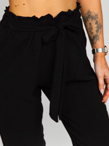 Černé dámské textilní jogger kalhoty Bolf W5076