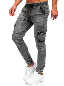 Černé pánské džínové jogger kapsáče Bolf HY885