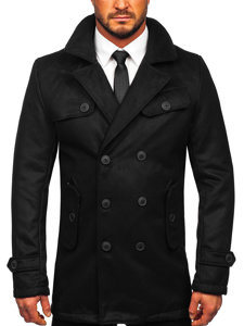 Černý pánský zimní kabát Bolf M3123