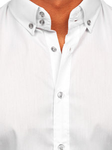 Pánská bílá elegantní košile s dlouhým rukávem Bolf 5821-1