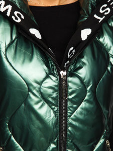 Zelená dámská prodloužená prošívaná vesta Bolf B8103