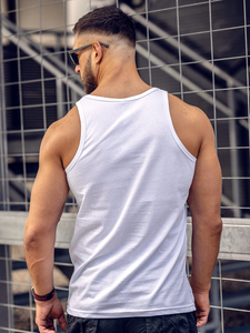 Bílé pánské tílko s potiskem tank top Bolf 143028A